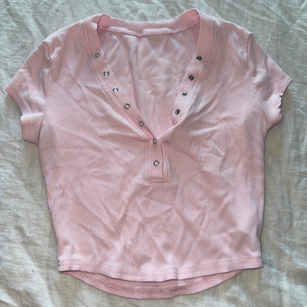 SHEIN Pink Crop T-Shirt